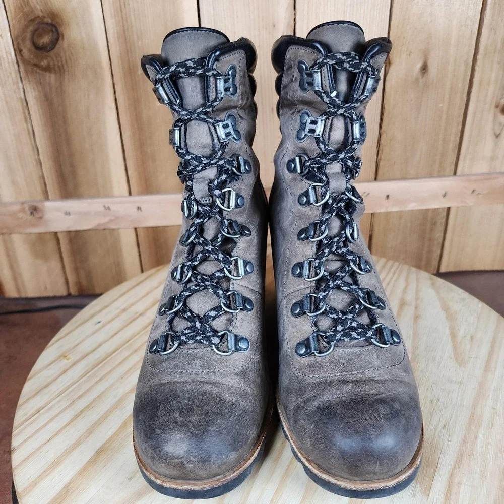 Sorel Conquest Wedge Boots Womens 8 Brown Leather Ankle Waterproof Snow Booties‎